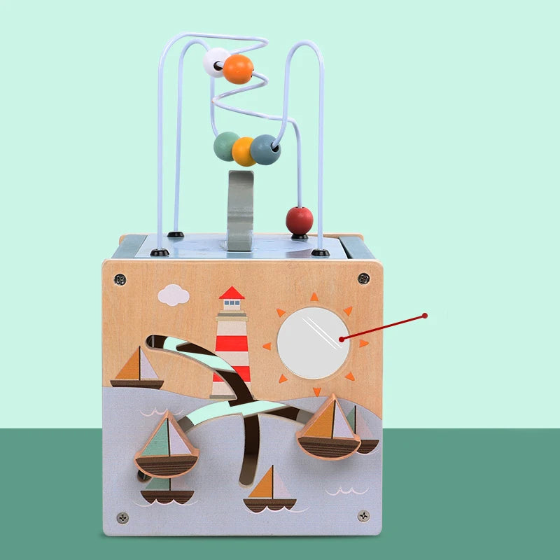 Cubo de actividades de madera