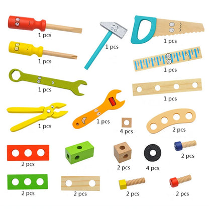 Juguetes educativos herramientas de carpintero, Montessori para niños y niñas, caja de herramientas de plástico o madera, juego de simulación, conjunto de tuercas y tornillos.