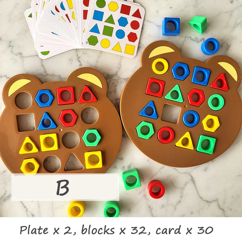 Rompecabezas de colores con formas geométricas, juegos de mesa, juguetes educativos interactivos para niños y niñas.