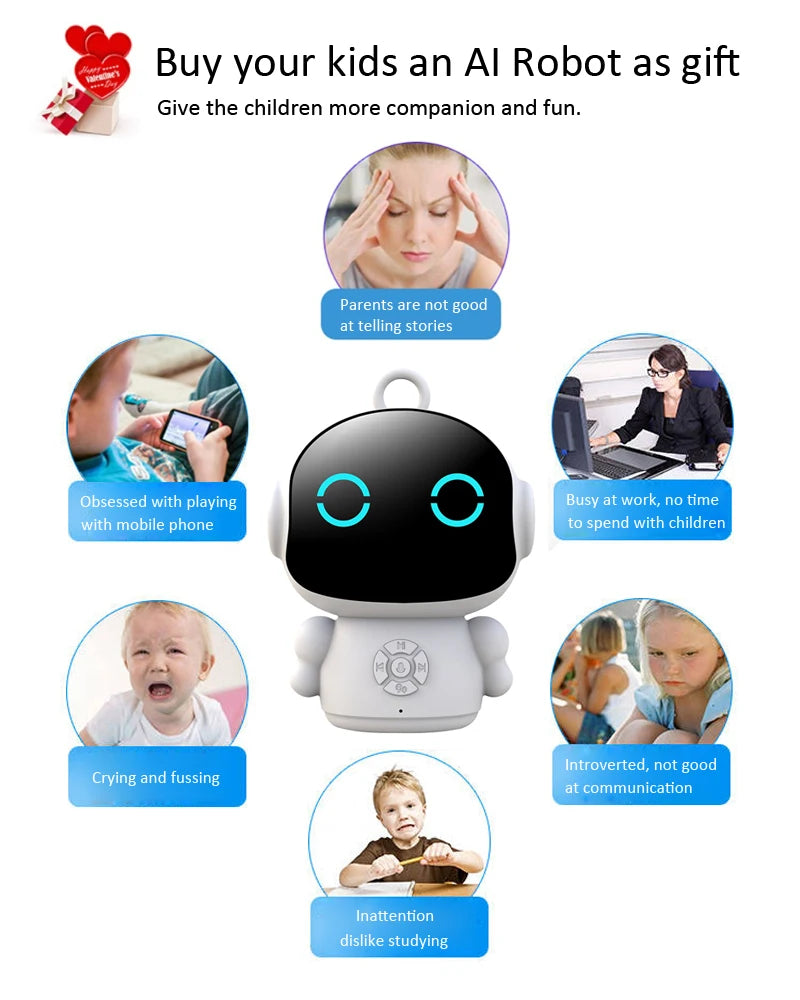 Robot inteligente "Tuya" con inteligencia artificial, WiFi, juguetes educativos para niños con reconocimiento de voz y máquina de aprendizaje educativo interactivo.