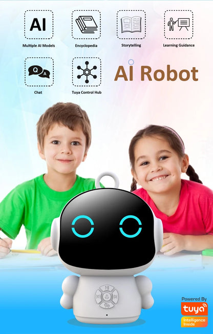 Robot inteligente "Tuya" con inteligencia artificial, WiFi, juguetes educativos para niños con reconocimiento de voz y máquina de aprendizaje educativo interactivo.