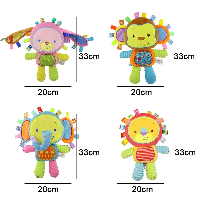 Animal de peluche para bebé,  juguete suave, elefante adorable, sonajeros incorporados, juguete sensorial para recién nacidos, regalos para bebés.