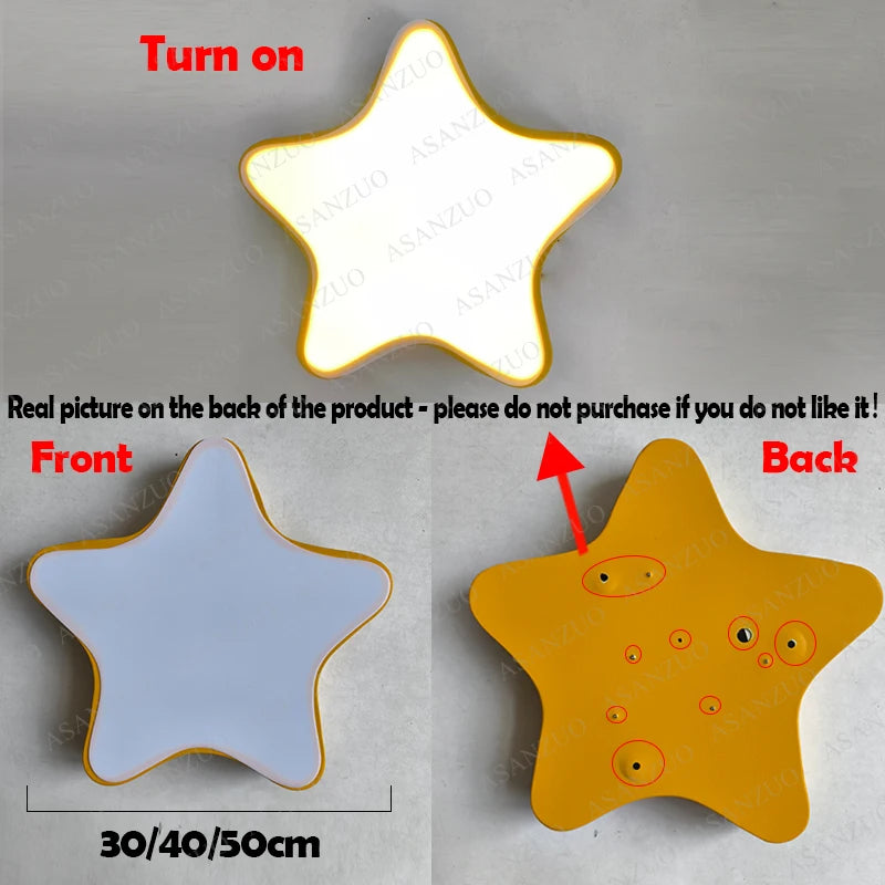 Lámparas de techo LED de color con forma de estrella