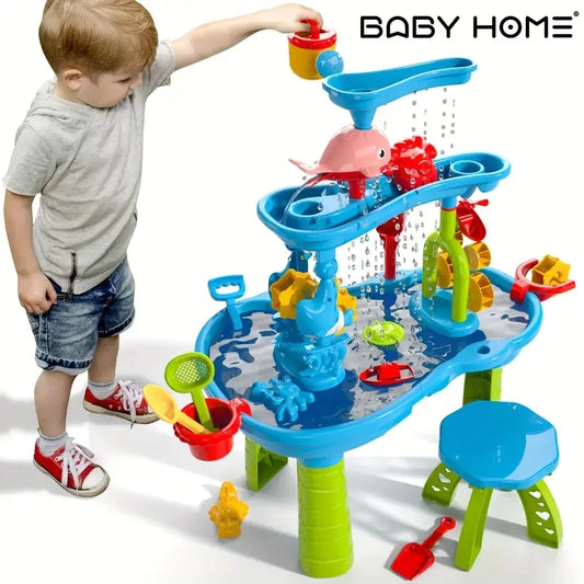 Mesa para niños, juego de agua o  plataforma de arena, juguete multifuncional para interior y exterior.