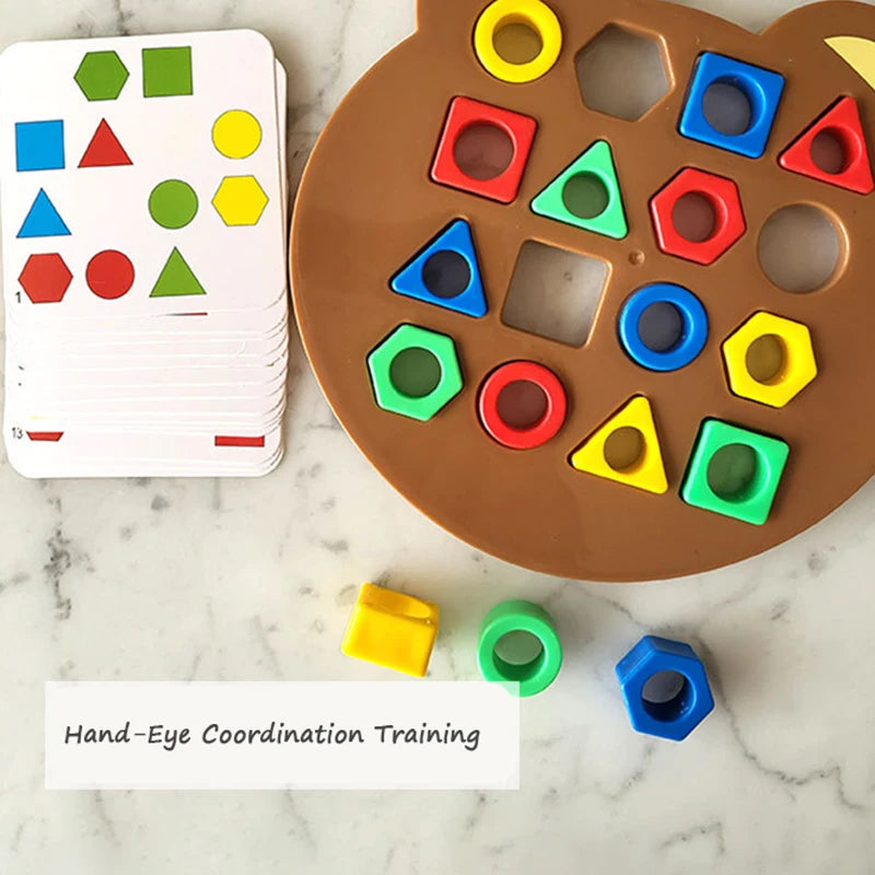 Rompecabezas de colores con formas geométricas, juegos de mesa, juguetes educativos interactivos para niños y niñas.