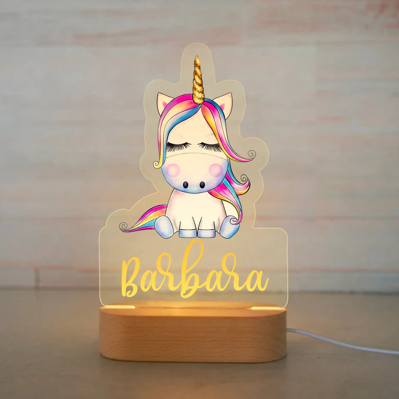 Lámpara de noche de animales personalizada para niños o niñas, lámpara acrílica para decoración de dormitorio,