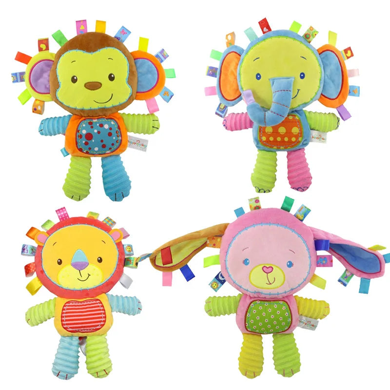 Animal de peluche para bebé,  juguete suave, elefante adorable, sonajeros incorporados, juguete sensorial para recién nacidos, regalos para bebés.