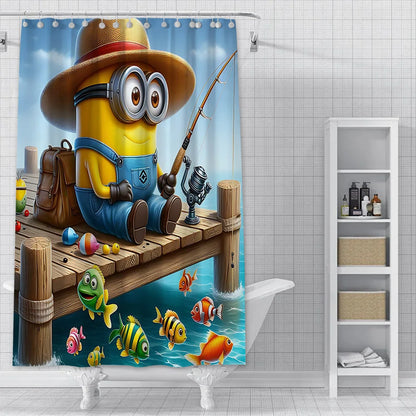 Cortina de ducha minions, decoración del hogar y baño, cortina con gancho, tela de poliéster impermeable